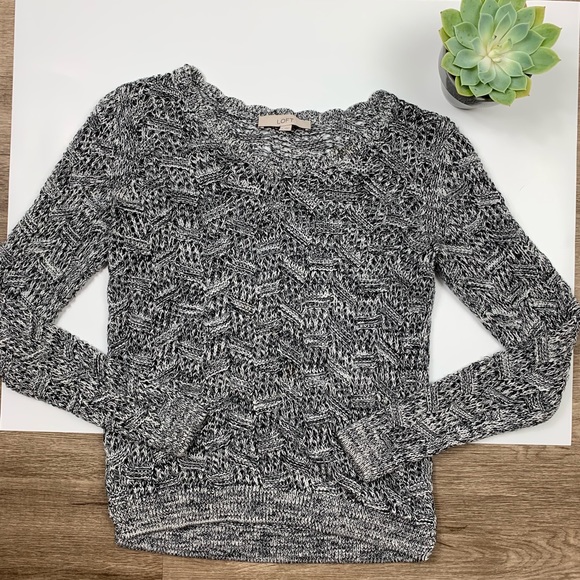 Ann Taylor LOFT Black and White Knit Sweater - Picture 7 of 8